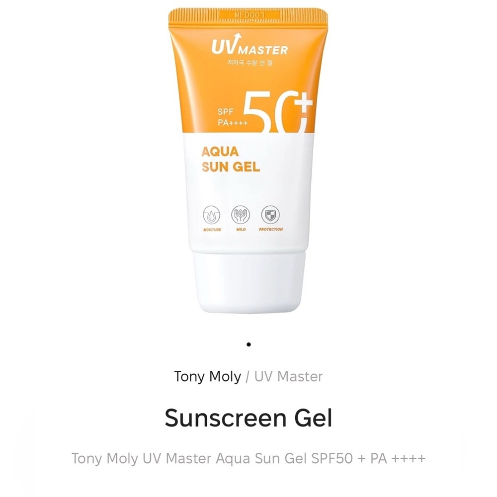 TonyMoly UV Master Aqua Sun Gel Korean Sunscreen (New) SPF 50+ (expires 2027)